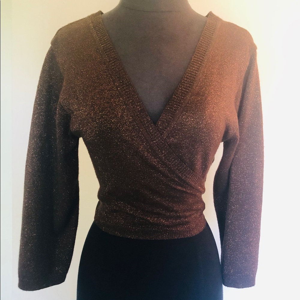 Beautiful brown and gold blouse /crop top